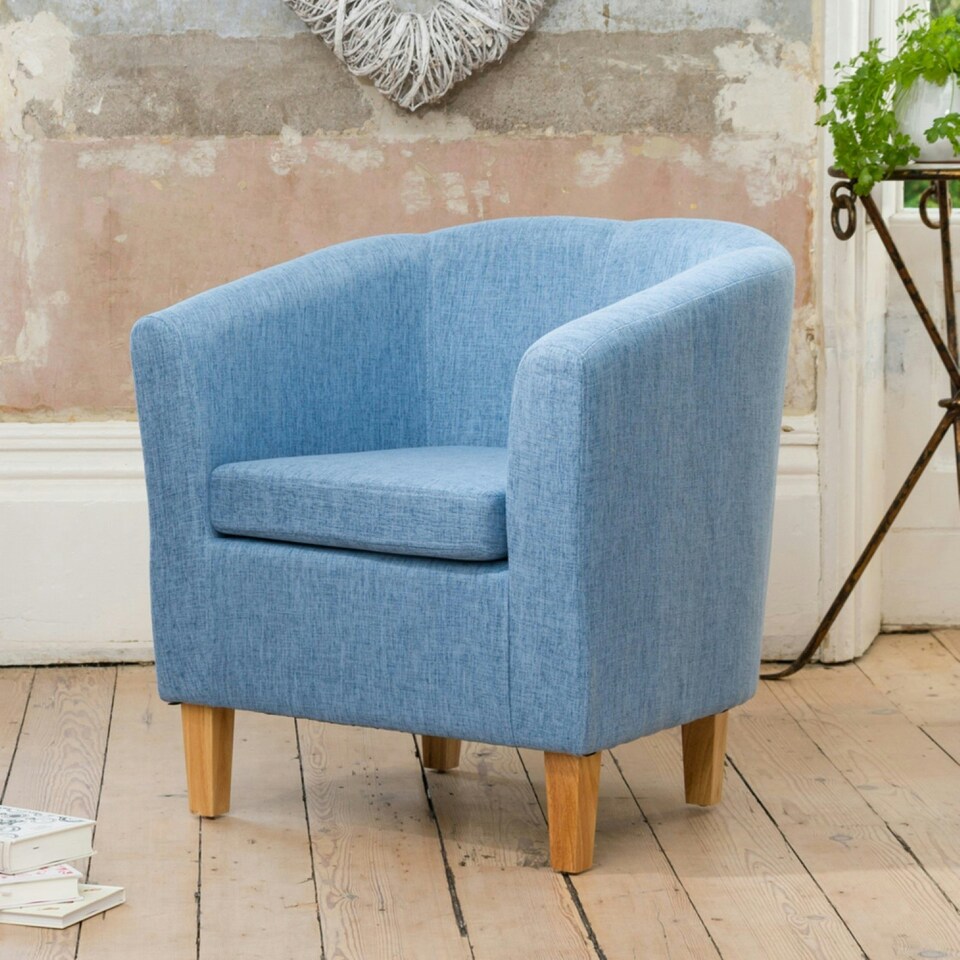 image 1 of Alderwood Fabric Tub Chair - Blue