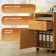 image 4 of HOMCOM 60cm Filing Cabinet with Drawers and Open Shelf, Natural
