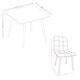 image 8 of 5-Piece Dining Set - 80cm Square Sintered Stone Table and 4 Velvet Chairs with Metal Legs | White | Gloss White & Yellow | 1