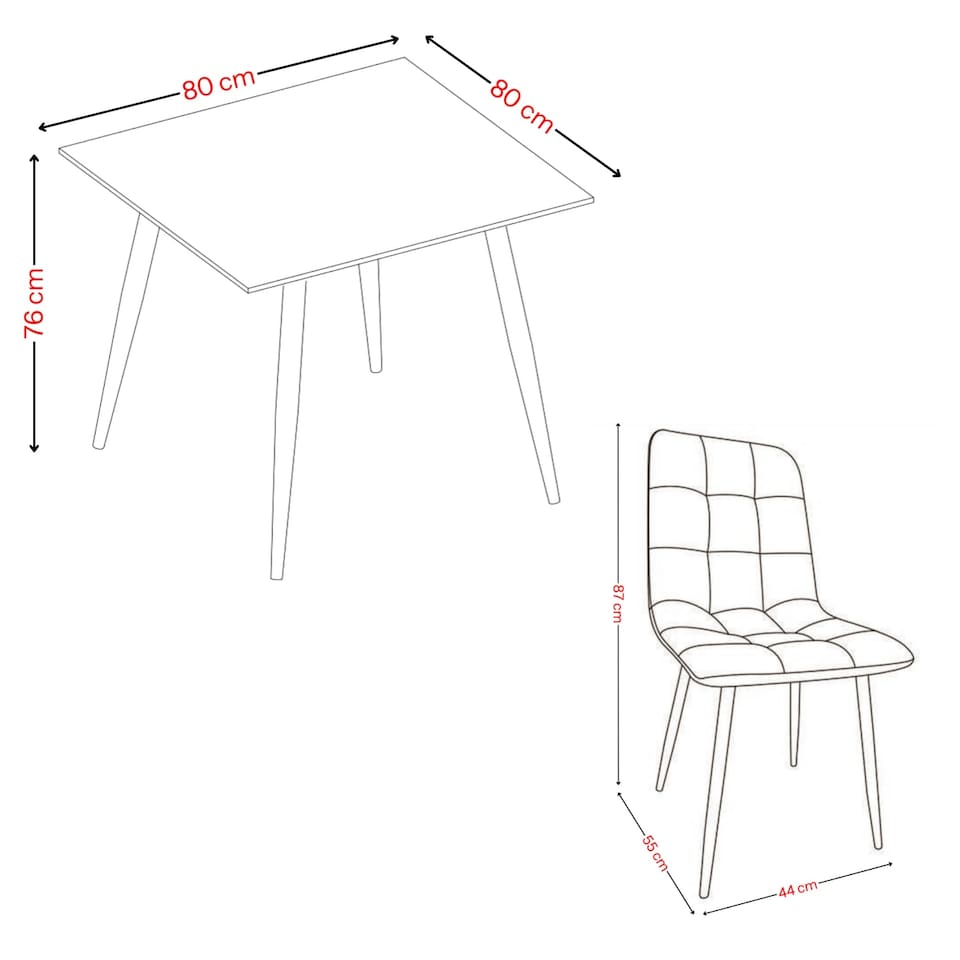 image 1 of 5-Piece Dining Set - 80cm Square Sintered Stone Table and 4 Velvet Chairs with Metal Legs | White | Gloss White & Yellow | 1