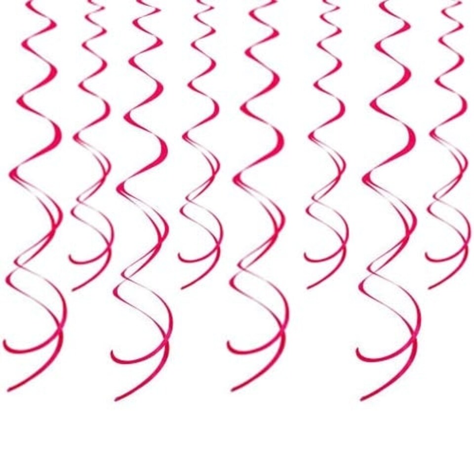 image 1 of Red Swirl Hanging Decorations - Pack of 8