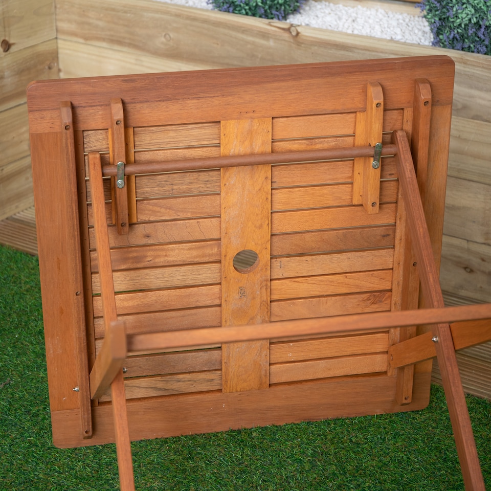 image 1 of Windermere Outdoor 4 Person Folding Square Wooden Table