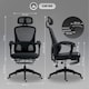 image 3 of HOMCOM Ergonomic Office Chair, Mesh High Back Desk Chair with Adjustable Lumbar Support and Headrest, Footrest, Reclining Executive Swivel Computer Chair for Home Study, Black | Black