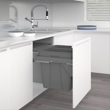 SIGE 70L UnderCounter PullOut Waste Bin Set, 2 x 35L Removable Bins, Suits 600mm Cabinet, SideMounted SoftClose