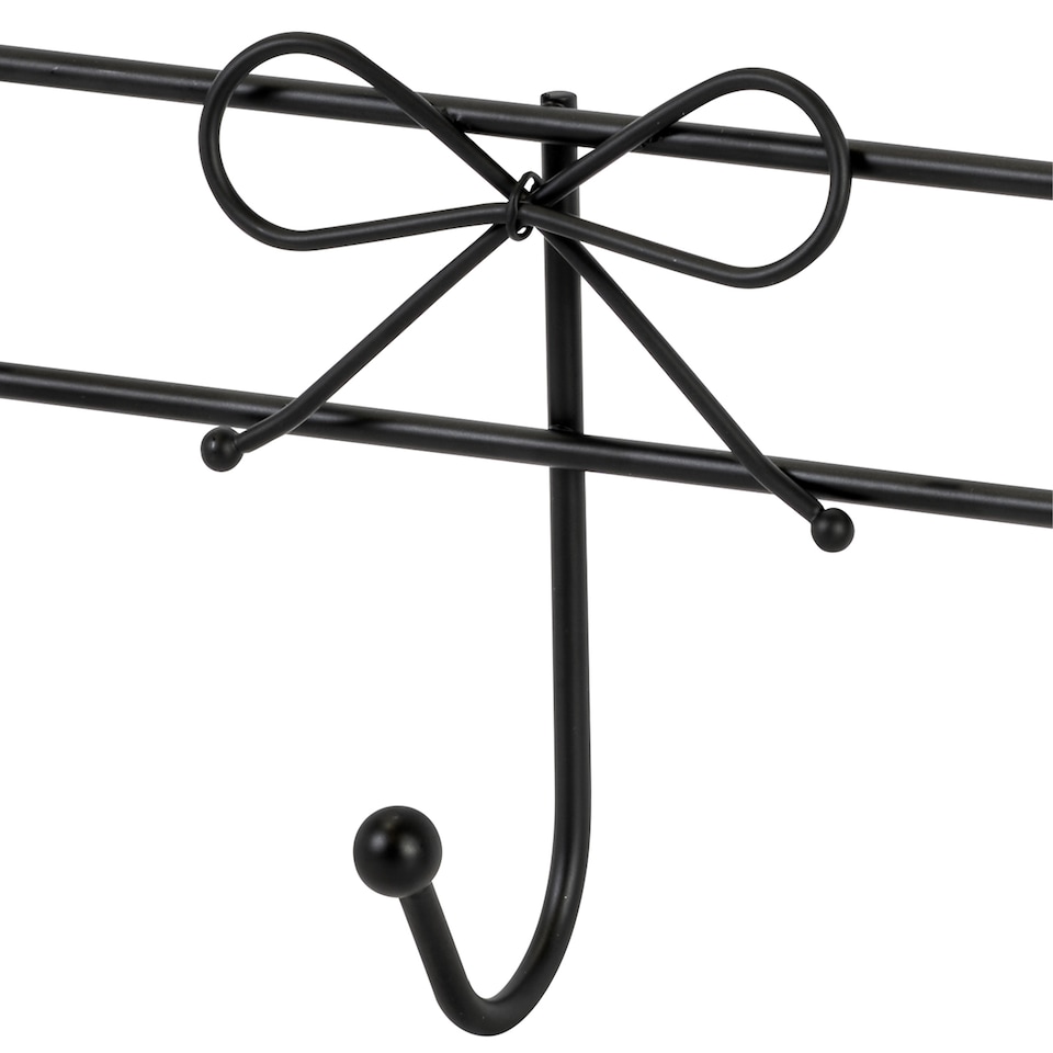 image 1 of Showerdrape Bows Black Over Door Storage Hooks | Black | Black | 1