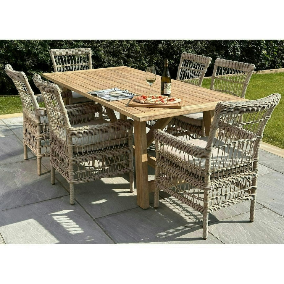 image 1 of Provence Collection Outdoor Dining Chair - Metal - L94 x W62 x H69 cm - Beige