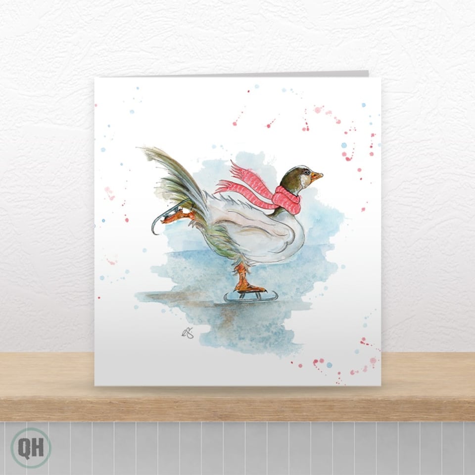 image 1 of Dancing Delilah Watercolour Christmas Card By Elizabeth Grant