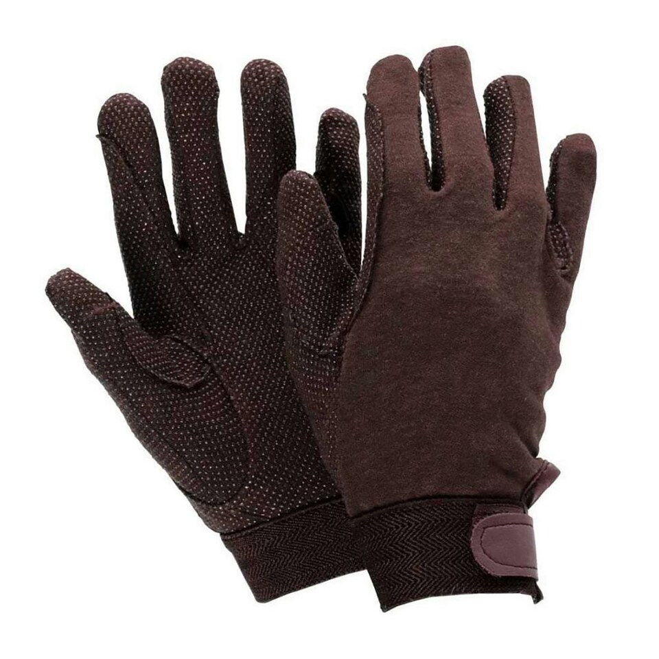 Dublin Adults Track Riding Gloves - Brown - Small Brown | Small