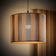 image 2 of ValueLights Lori Blue Stripe Bamboo Drum Ceiling Lamp Shade Blue