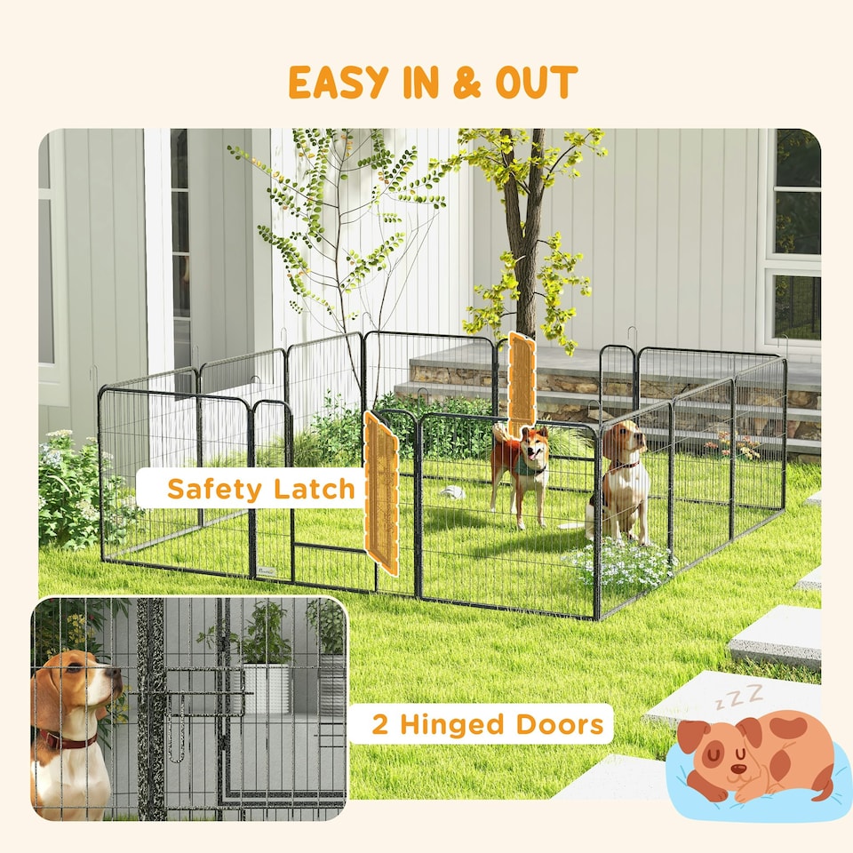 image 1 of Heavy Duty Puppy Play Pen, 12 Panels Pet Exercise Pen, for Indoors, Outdoors