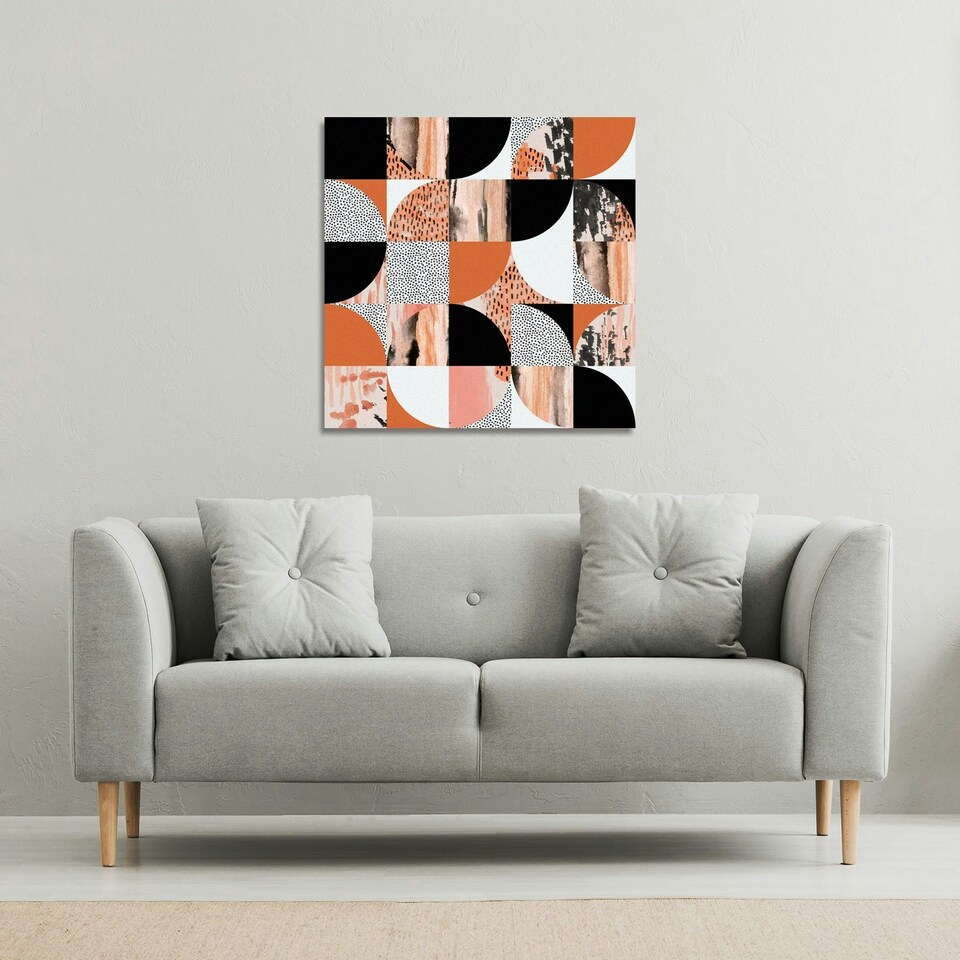 image 1 of Geometric Circles in Autumn Colours (Canvas Print) 61 x 61 x 4cm