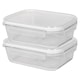 image 1 of Harbour Housewares Glass Food Storage Containers with Lids - 1.5 Litre - Pack of 2