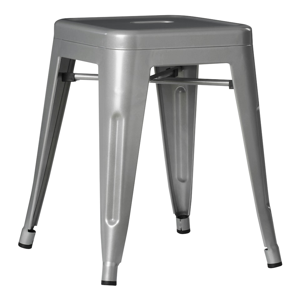 image 1 of Interiors by Premier Grey Powder Coated Metal Cubic Square Stool