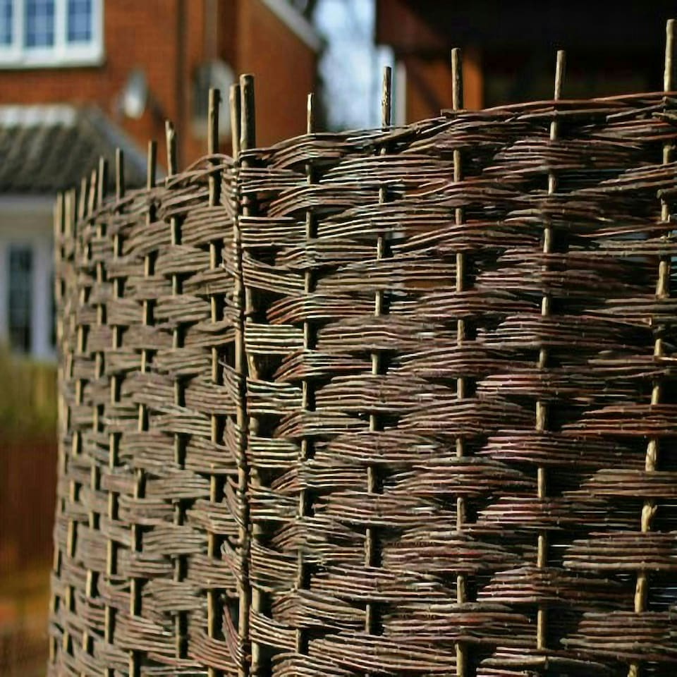 image 1 of Primrose Willow Hurdle Fence Panel Bunch Weave Coppiced Handwoven 6ft x 3ft