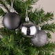 image 2 of 10cm/6Pcs Christmas Baubles Shatterproof Dark Grey,Tree Decorations