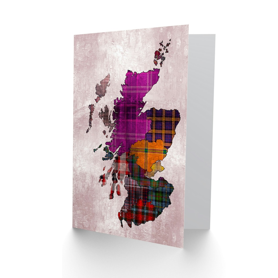 image 1 of Scotland Tartan Map Scottish Card