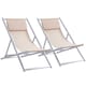 image 1 of Outsunny 2Pcs Chaise Lounge Recliner Chair Adjust Lounger Patio Beige