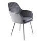 image 1 of MUSE Chair Upholstered in Velvet Fabric with Silver Legs - Grey Grey