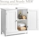 image 4 of Christow Bathroom Under Sink Cabinet Wooden White 2 Door Storage Cupboard Unit