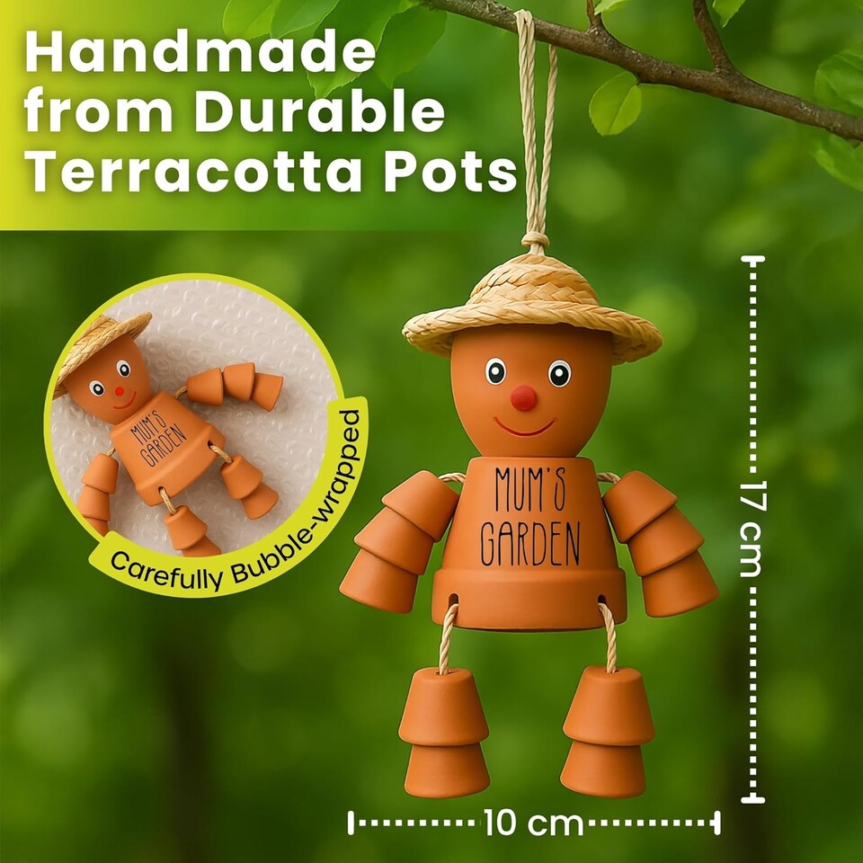 image 1 of Clay Man Terracotta Plant Pot Gift - Gardening Gifts | Brown | Mums - 1pack | 1