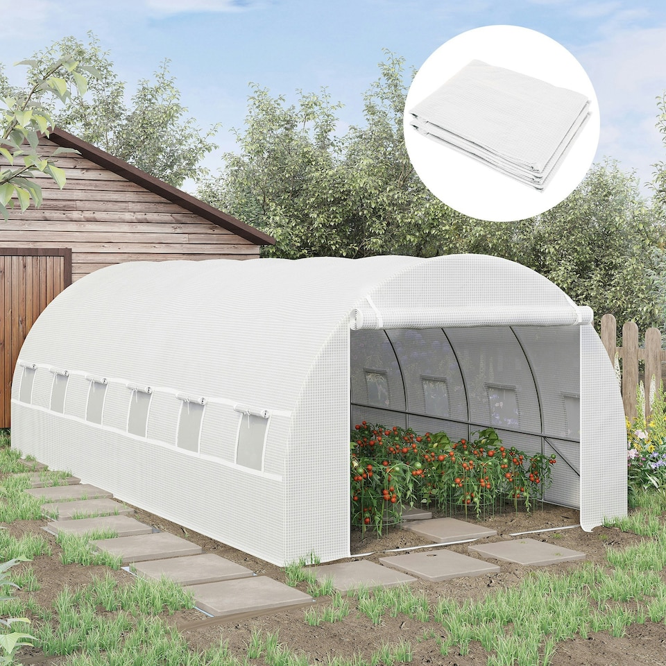 image 1 of Outsunny 6x3x2m Greenhouse Replacement Cover for Tunnel Greenhouse