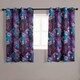 image 1 of OHS Kids Gaming Blackout Eyelet Curtains Ring Top Ready Made Panel Pair, 46x72" Purple | Neon Purple