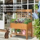 image 5 of Outsunny Wooden Planter Raised Elevated Garden Bed w/ 2 Shelves, 105x40x135cm