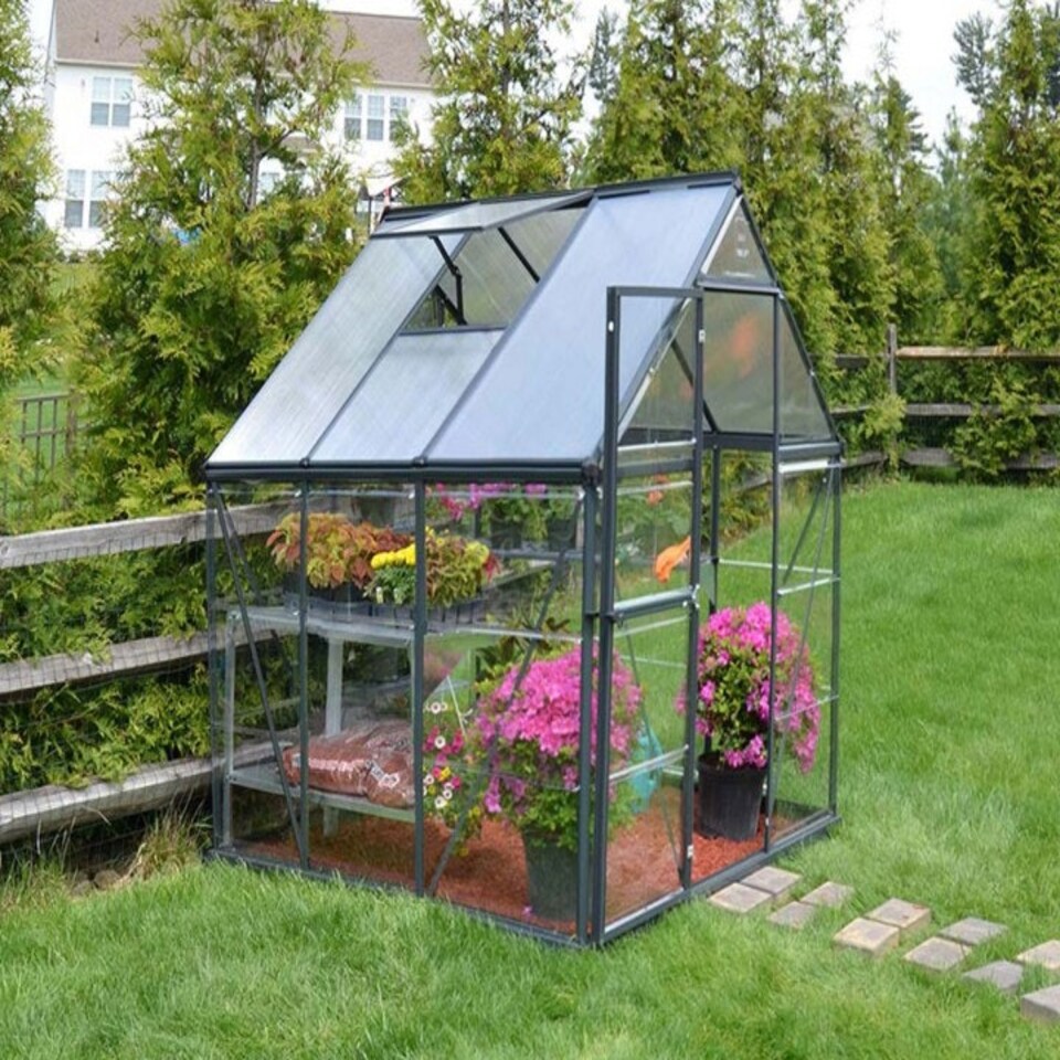 image 1 of Greenhouse Hybrid 6X6 - Polycarbonate - L186 x W185 x H208 - Grey