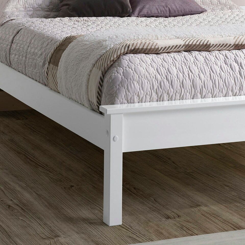 image 1 of 3ft Single Pure white,wood,wooden low foot end board,solid panel bed frame.Shaker style.