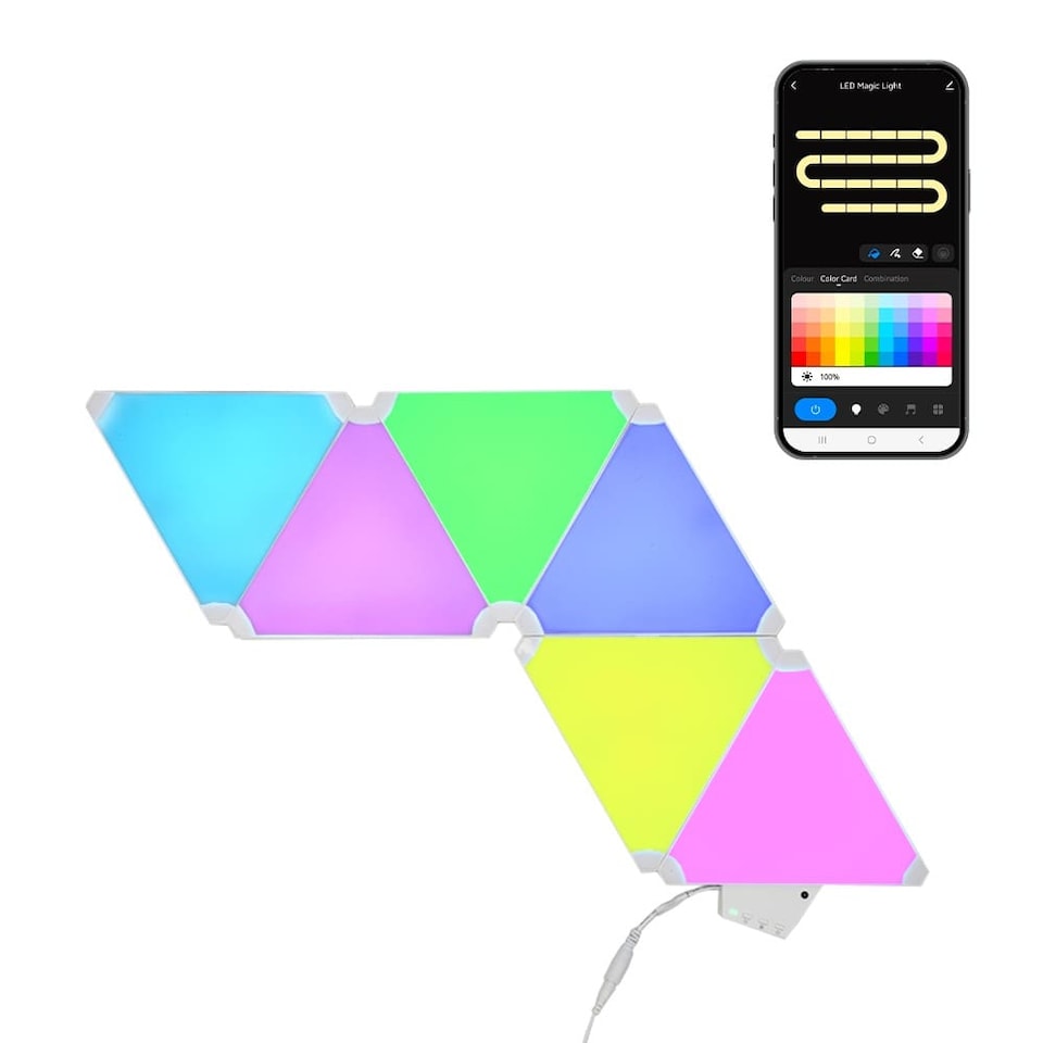 image 1 of ValueLights SMART RGBIC DIY Triangle Panel Light Kit