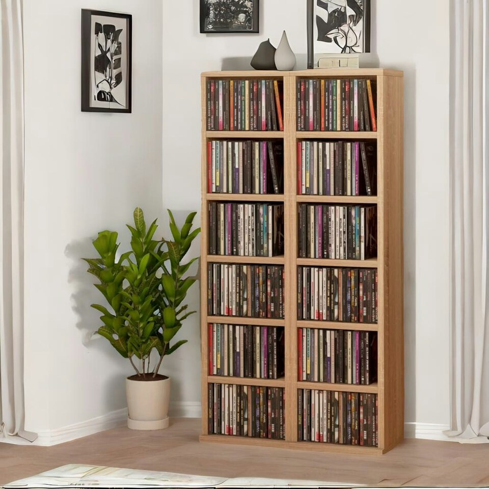 image 1 of 6 Tier Shelves Storage Unit Set Natural Brown Brown | One Size