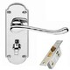 image 1 of Golden Grace Epsom Style Bathroom Door Handle in Polished Chrome Finish with Mortise Lock Set - 170mm x 40mm Chrome