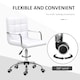 image 5 of Vinsetto Makeup Vanity Chair, PU Leather Mid Back Office Chair with Adjustable Height, Armrest and Rolling Wheels, White