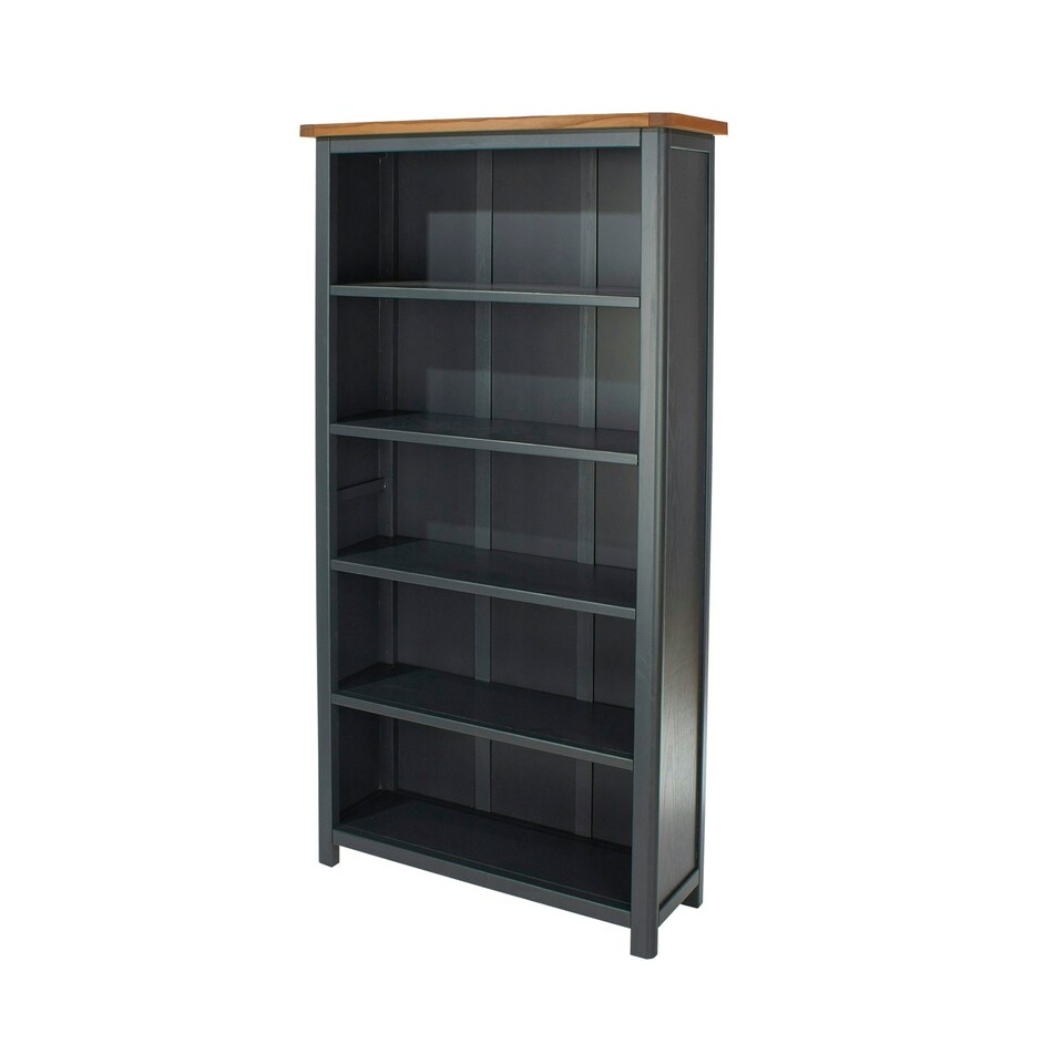 image 1 of Core Products Dunkeld Midnight Blue Tall Bookcase With Wooden Top, H180.0cm x W90.0cm x D30.0cm Blue