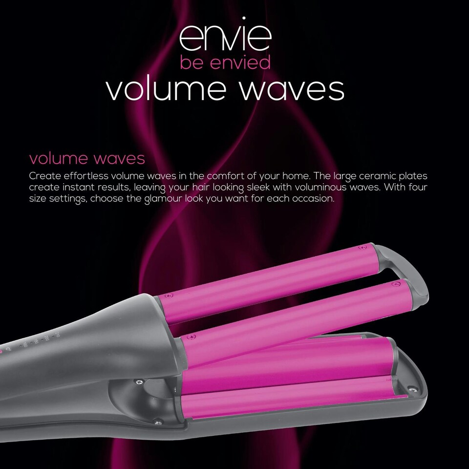 image 1 of Envie Volume Wave Corded Hair Waver Tool with 4 Heat Setting & Sizes Options