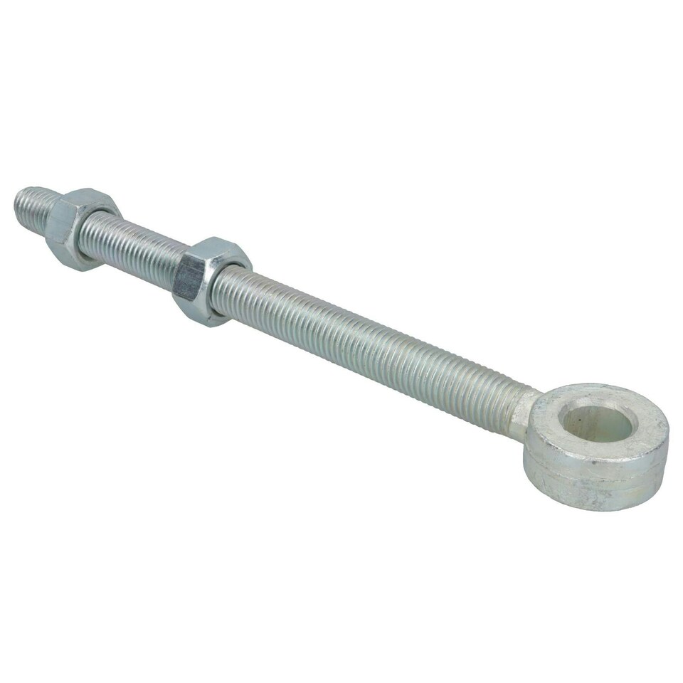 image 1 of Swing Gate Long Eye Bolts Hinge + Nuts Adjustable Zinc Plated 20 x 250mm 1pc | Silver