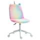 image 1 of Vinsetto Fluffy Unicorn Office Chair w/ Swivel Wheel, Cute Desk Chair, Rainbow