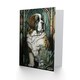 image 2 of Dog Lover St Bernard with Flowers Modern Art Nouveau Greeting Card
