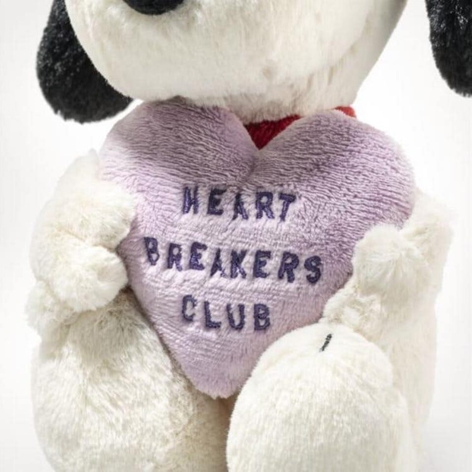image 1 of Steiff Snoopy Purple Heartbreakers Club Soft Toy | Multi | Purple Heart