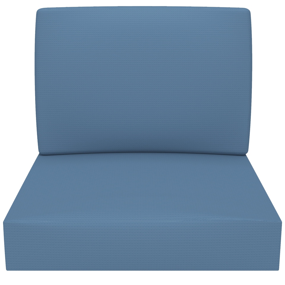 image 1 of Covers&All Outdoor Seat / Back Cushions, Durable Cover Rite Fabric, 28½ in L x 28½ in W x 5 in Thick, Sky Blue