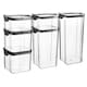 image 1 of Argon Tableware 6 Piece Food Storage Containers Set - 4 Sizes - Black - Resuable Container Meal Prep Container Tub Tupperware Airtight Lid