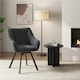 image 2 of Yaheetech Swive Velvet Dining Chair with Backrest and Armrests | Grey | Dark Grey | One Size