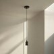 image 4 of CGC Cassie Black 1.5m Adjustable E27 Ceiling Pendant with Matching Rose | Black | Black | Height: 7 cm, Width: 9.8 cm, Total height: 300 cm
