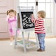 image 3 of COSTWAY Foldable Easel Kids 3-in-1 Double-sided Art Easel w/Chalkboard-Grey