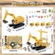 image 4 of Crane Truck Toy Construction Vehicle Toy with Race Track