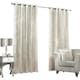 image 2 of Crushed Velvet Eyelet Curtains - Cream - 167 cm x 137 cm