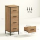 image 7 of HOMCOM Narrow Bathroom Storage Cabinet with 4 Drawers for Small Spaces, Oak Brown | Black