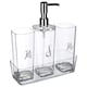 image 2 of Interiors By Premier 3 Pc Bathroom Accessories Set With Matching Tray, Clear Bathroom Decor Set, Soap Dish, Tumbler, & Dispenser
