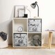 image 2 of OHS 2 Pack Folding Storage Marble Print Cubes Space Saving Home Bedroom Clothes Toy Organiser Grey