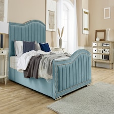 Kendrick Plush Double Bed Frame - Duck Egg